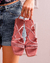 Flatform rosa com tiras em corda solado altinho confortável marca Jessica mello