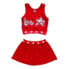 Combo BE LOVED Rojo Top + Pollera con Short - tienda online