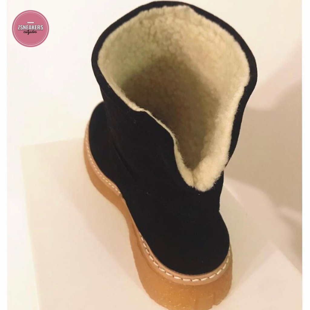 Botas Largas Caña Alta Corderito Tipo Pantubotas Plataformas -