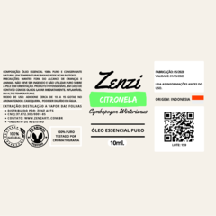 Óleo Essencial Citronela- 100% Puro (10ml) - comprar online