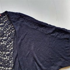 Kimono preto com renda G - comprar online