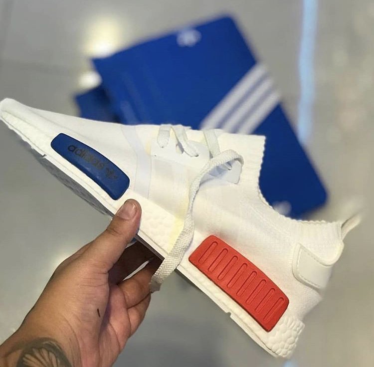 nmd branco e vermelho