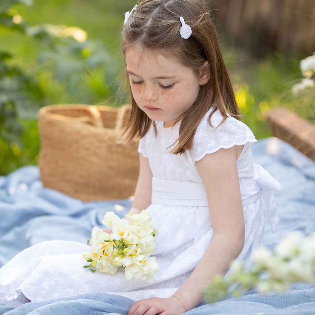 Figura luz de sol Cilios VESTIDO FIESTA BRODERIE - Petit Enfant Ropa de bebes