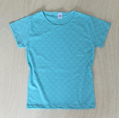 T-shirt Blusinha Camiseta Feminina Básica Verde Claro Cauda Sereia - comprar online