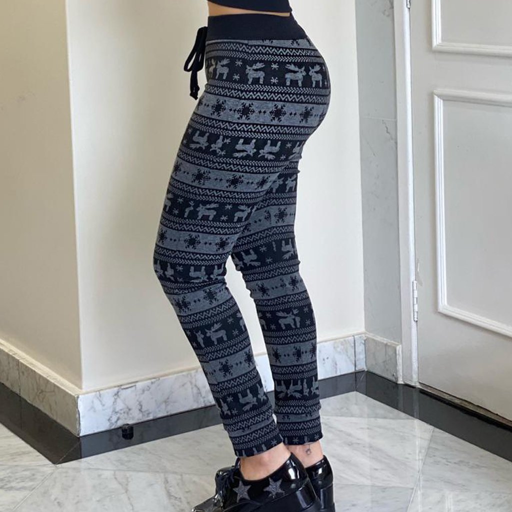 Calça Feminina Jogger Legging de Trico Preto \