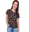 T-shirt Blusinha Camiseta Feminina Básica Preta Sonic