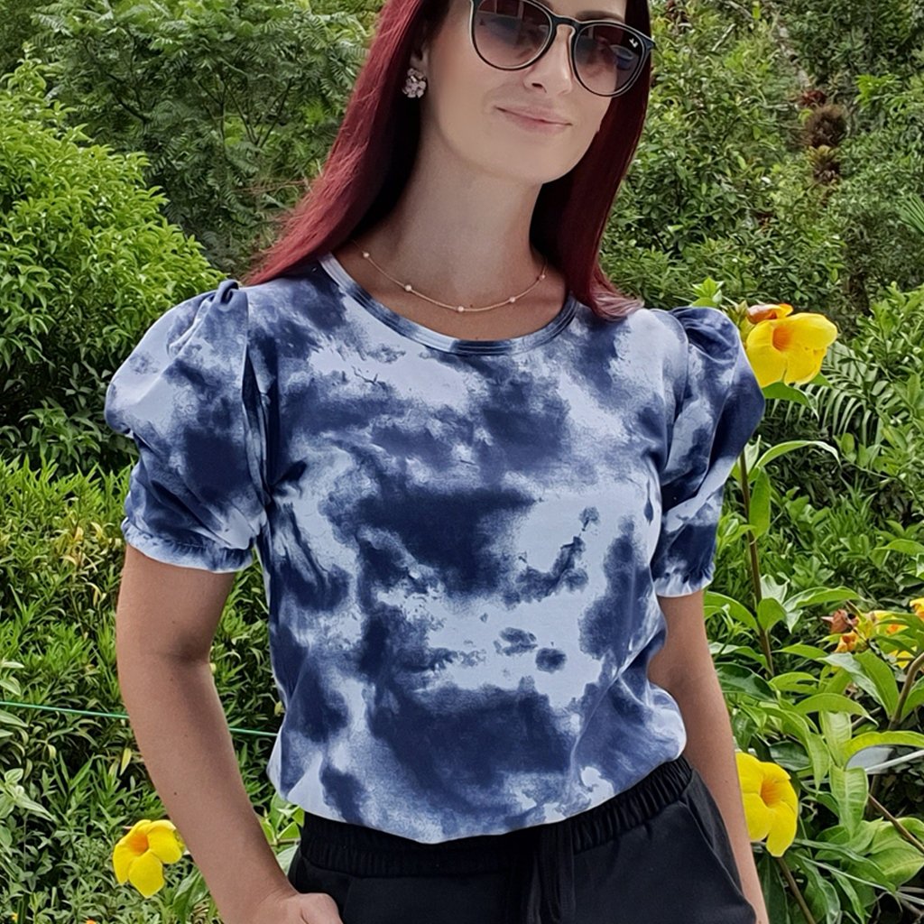 Blusa manga princesa tie dye Clearance