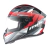 Casco Speed Razor Gris Blanco Rojo