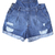 Jardineira Short Jeans Plus Size Feminino Com Zíper Lateral - Crisconf-Vestuários e Acessórios