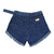 Short Plus Size Jeans Barra Desfiada C Cinto Modela Bumbum - comprar online
