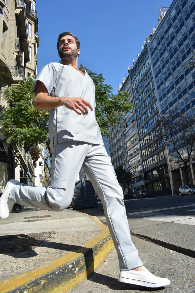 Pantalón elastizado Cargo HOMBRE GRIS CLARO