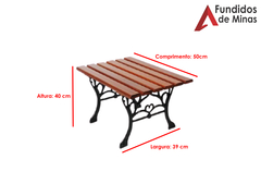 Mesa de madeira Envernizada Pé Ferro Fundido modelo Francês - comprar online