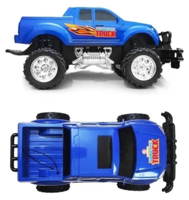 Carrinho De Controle Remoto Monster Truck Azul Polibrinq