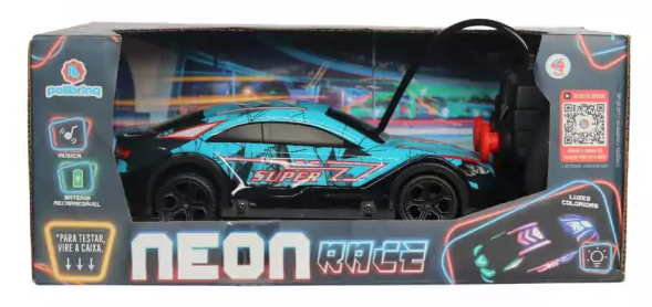 Carrinho Controle Remoto de Corrida Neon Race com Luz e Som 6