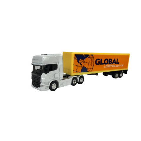 Caminhão Volvo Container Welly 1:64 Vermelho no Shoptime