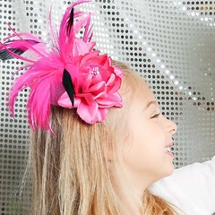 Flor Vogue Pink - Menina de Laço - Os Mais Lindos Laços e Tiaras de Cabelo Infantil