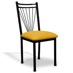 silla de caño tapizado amarillo