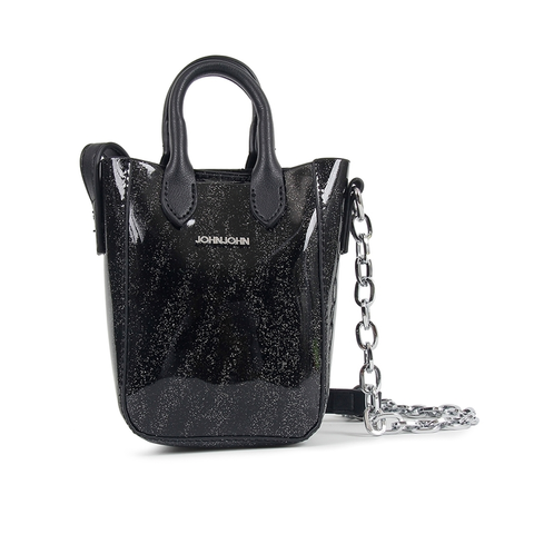 BOLSA JOHN JOHN FEMININA CROSSBODY SHINE 1084 PRETA
