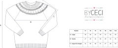 Sweater azul con rosa - comprar online