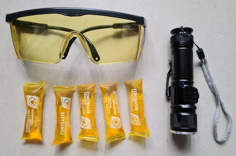 Kit Detector Vazamento Lanterna Uv Led Óculos 5 Contrastes