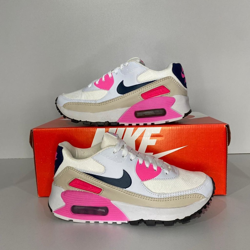 NIKE AIR MAX 90 BRANCO/ROSA/ROXO