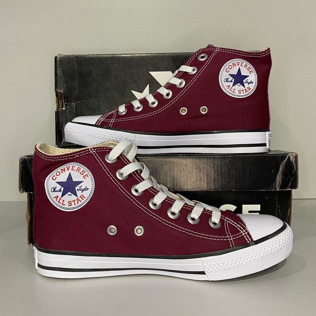 Vinho Bordô Tenis All Star Plataforma Vinho Bordo Tenis Cano Alto