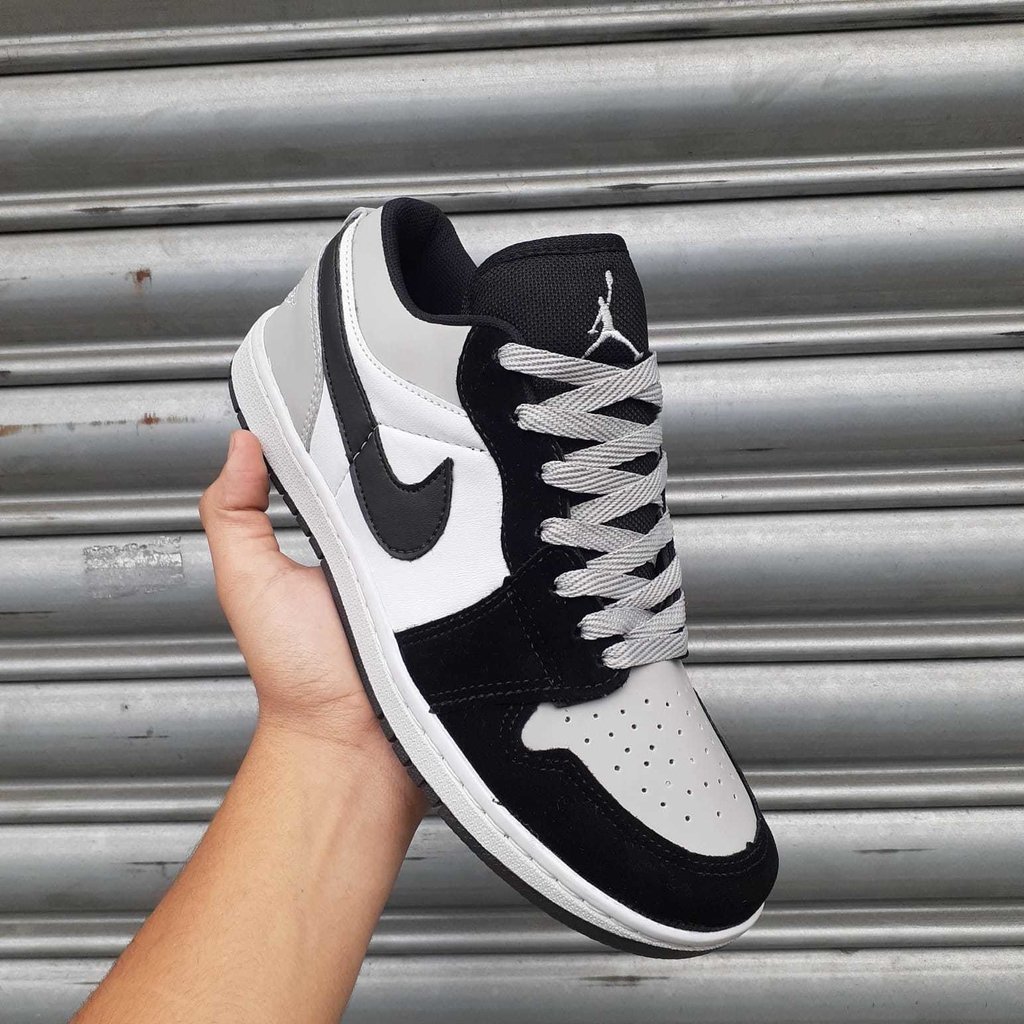 Air Jordan 1 Mid Sombra Branca Preto/Branco/Cinza Claro 554724-073 Online  Preços Baratos