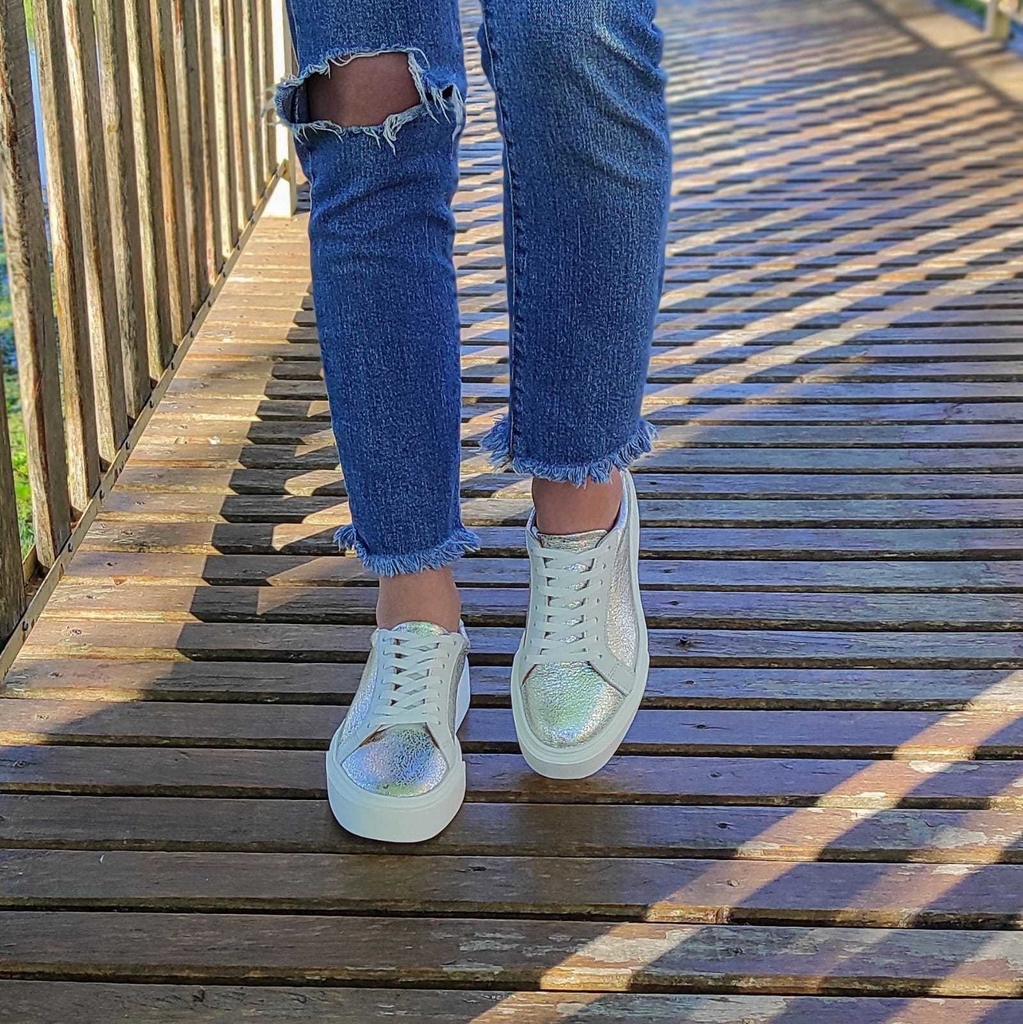 Zapatillas MAIA color nude de cuero, forradas en cuero