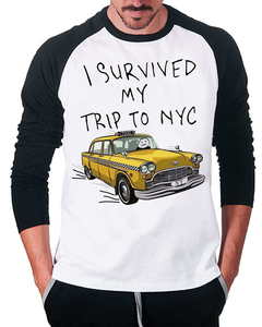 Camiseta Raglan Manga Longa I Survived My Trip To NY - comprar online