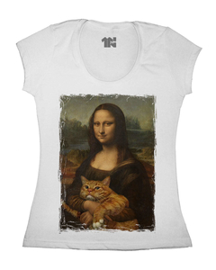 Camiseta Feminina Mona Alisa Gatos - comprar online