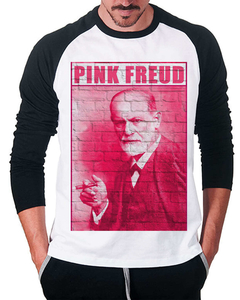 Camiseta Raglan Manga Longa Pink Freud - comprar online