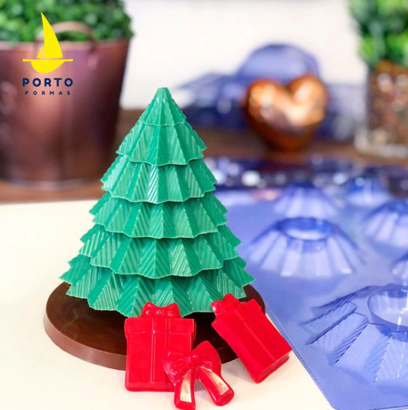 Molde Para Árvore De Natal De Chocolate 3D Cod 859 - Porto Formas Molde Para Árvore De Natal De Chocolate 3D Cod 859 - Porto Formas