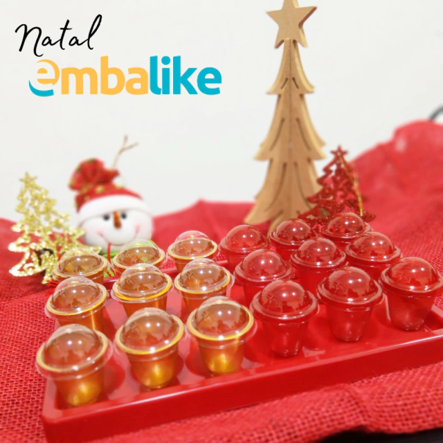 24un Mini Copo Bolha 25ml Dourado Ou Vermelho - Mini Copo da Felicidade 24un Mini Copo Bolha 25ml Dourado Ou Vermelho - Mini Copo da Felicidade