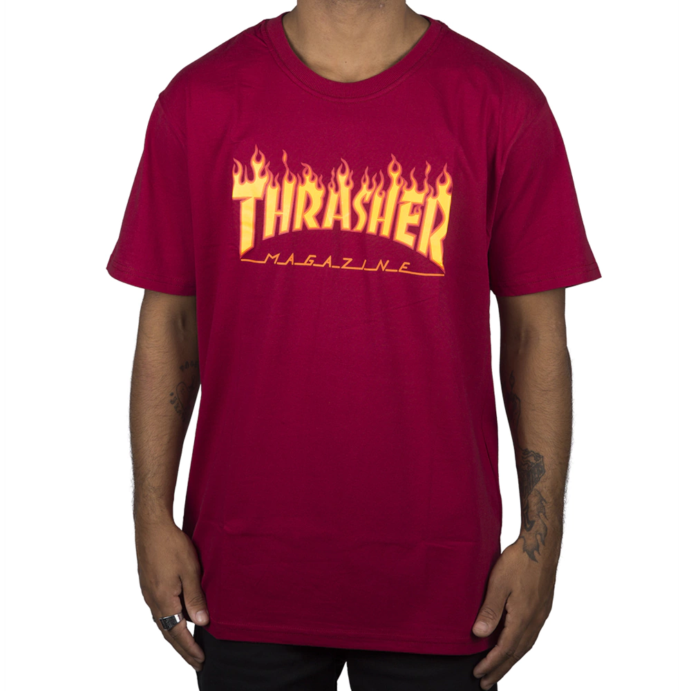Camiseta Thrasher Flame Bordo