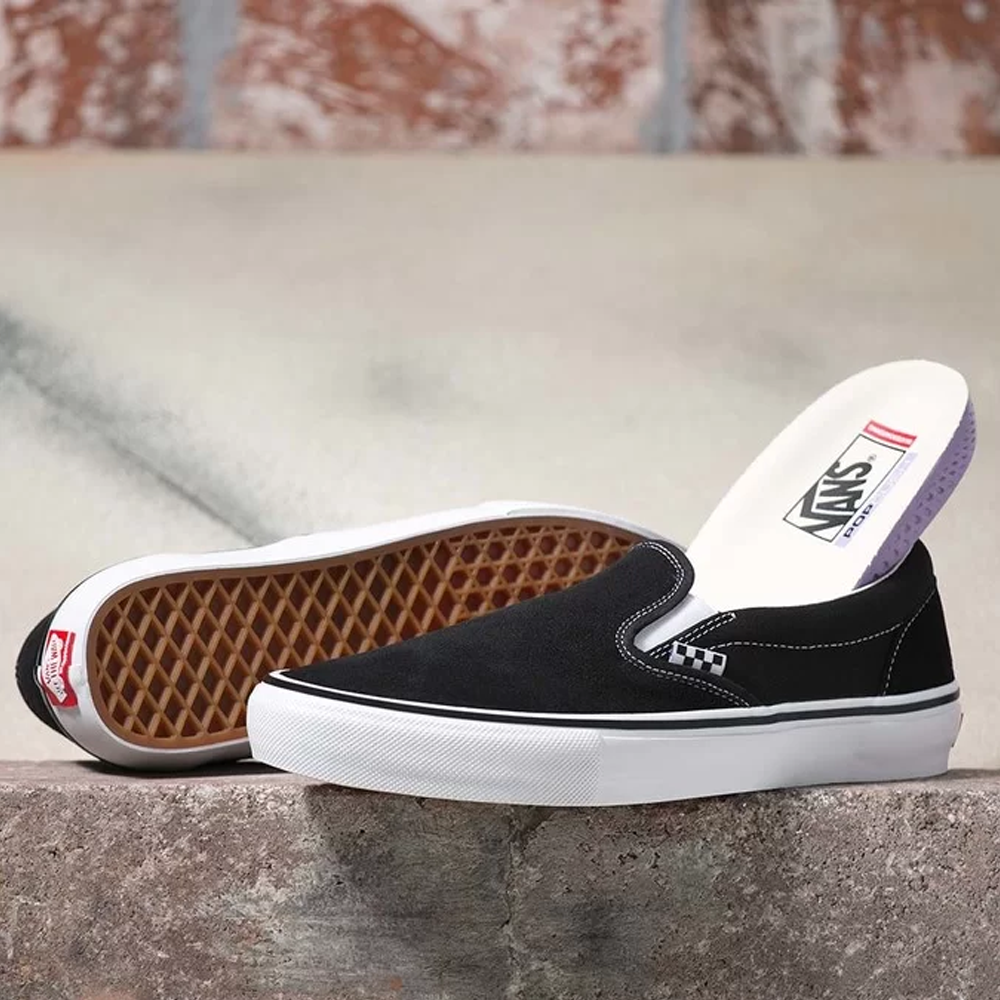 Tenis Vans Skate Slip-On Pro Black White