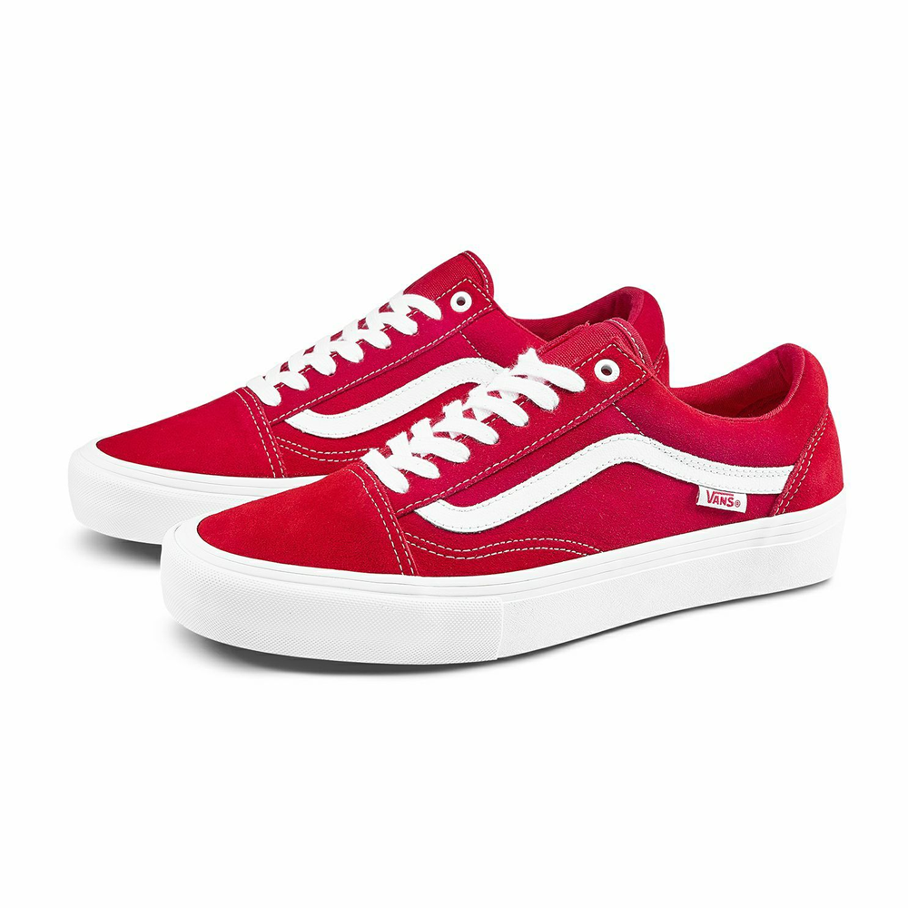 Tênis Vans Old Skool Pro Suede Red White