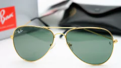 Óculos de Sol Ray Ban Aviador Dourado Verde