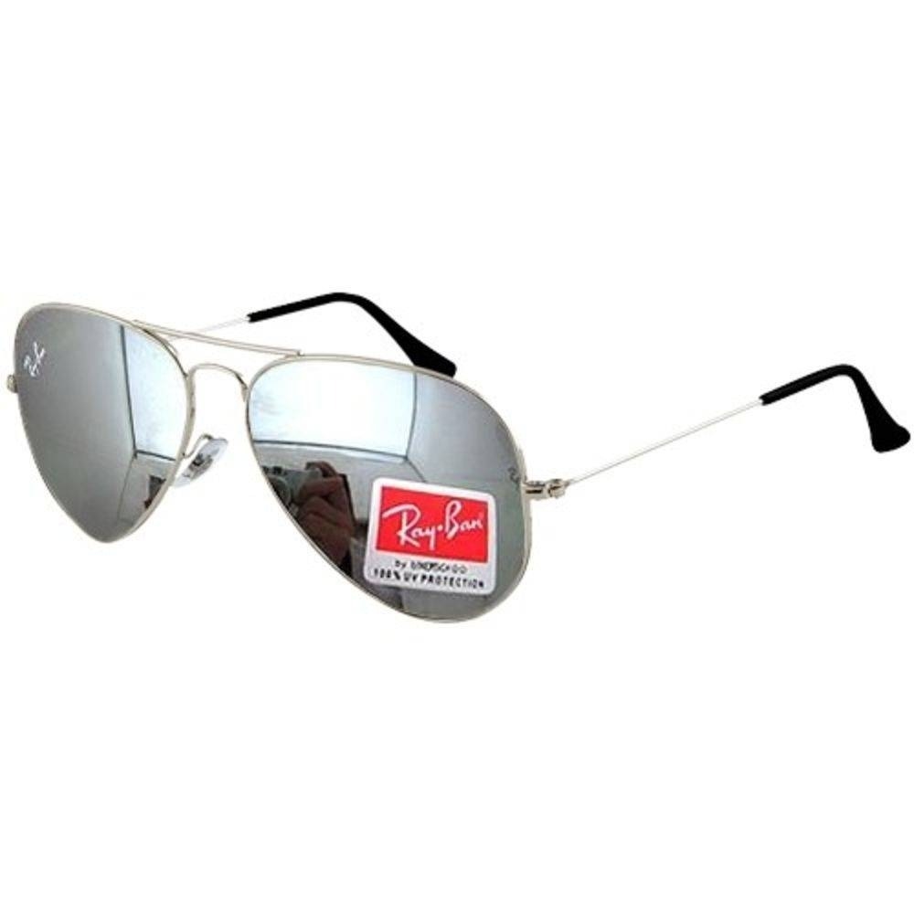 Óculos de Sol Ray-Ban Aviador Prata Espelhado