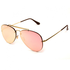 Óculos de Sol Ray-Ban Blaze Aviator - Dourado / Rose Semi-Espelhado - comprar online