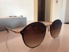 Óculos de Sol Ray-Ban Blaze Round Dourado Marrom - comprar online