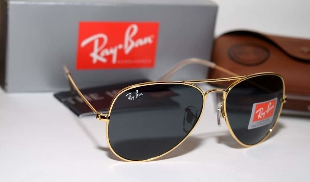 Óculos de Sol Ray-Ban Aviador Dourado Preto