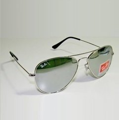 Óculos de Sol Ray-Ban Aviador Prata Espelhado - Vibe Óculos