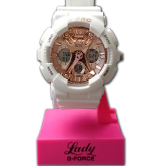 Reloj Lady G-Forc Para Mujer Deportivo Doble Hora