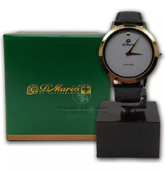 Reloj D' Mario Zl32101 Academy Para Hombre Dorado Cuero Negro