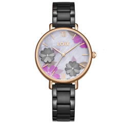 Reloj Loix Acero Dama L1212 Fondo Tablero Flores en internet