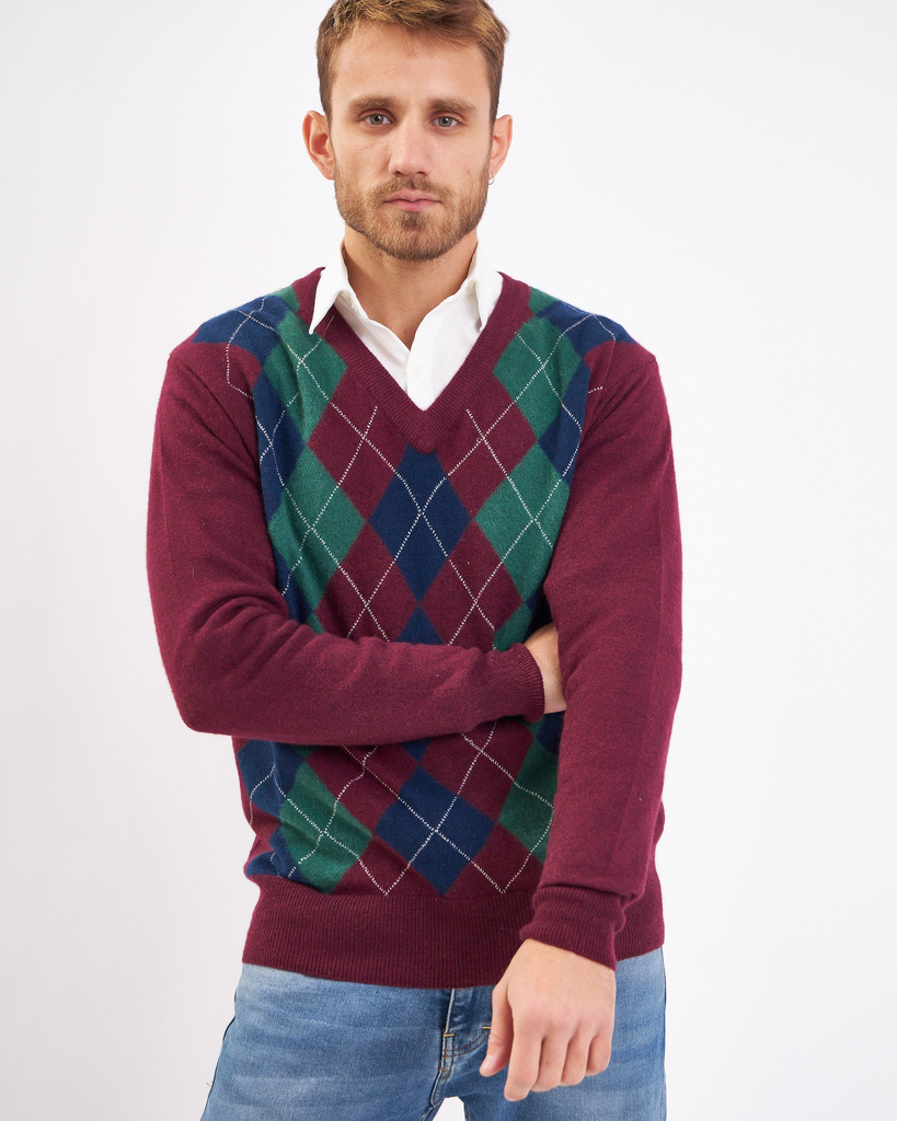 2100 / Escote V Rombos Hombre - Switch Sweaters