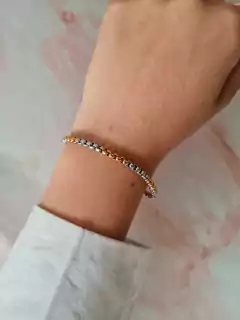 PQ321 PULSERA ROLO CUADRADA COMBINADA