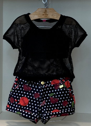 blusa transparente infantil preta