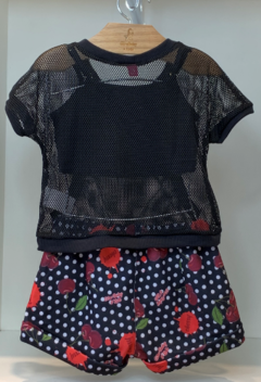 Conjunto Infantil Blusa Transparente Top e Shorts