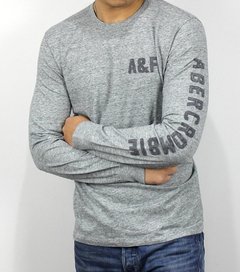 Camiseta de manga longa masculina Abercrombie & Fitch Deep Gray - Closety